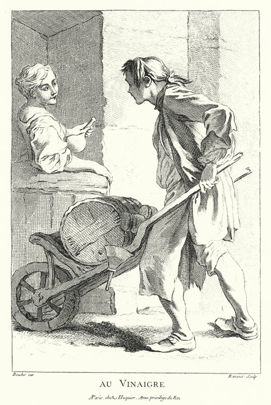 Vendeur de vinaigre (gravure) - Francois (after) Boucher