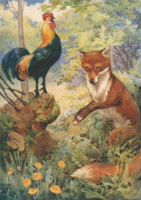 Chanticleer et Dan Russell, des Contes de Canterbury de Geoffrey Chaucer - Frank Adams