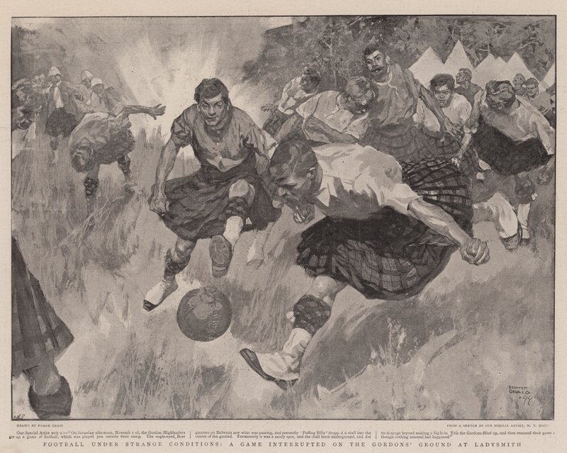 Football dans des conditions étranges, un match interrompu sur le terrain de Gordon à Ladysmith - Frank Craig