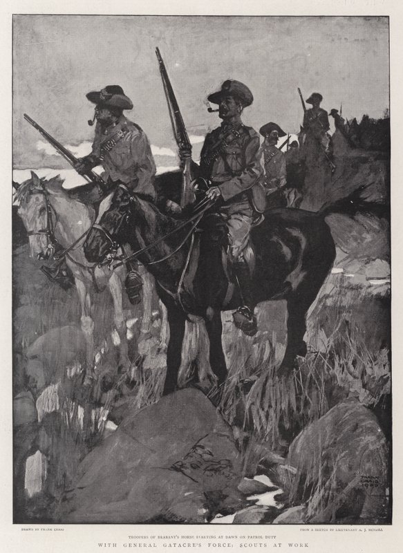 Avec la force du général Gatacre, éclaireurs au travail - Frank Craig