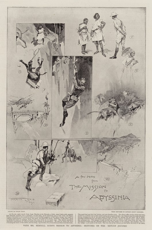 Avec la mission de M. Rennell Rodd en Abyssinie, croquis du voyage de retour - Frank Craig