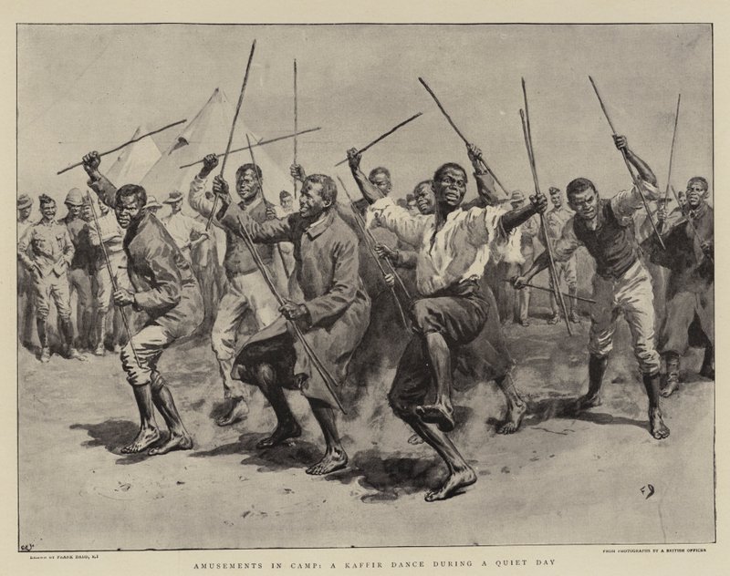 Divertissements au Camp, une Danse Kaffir pendant une Journée Calme - Frank Dadd