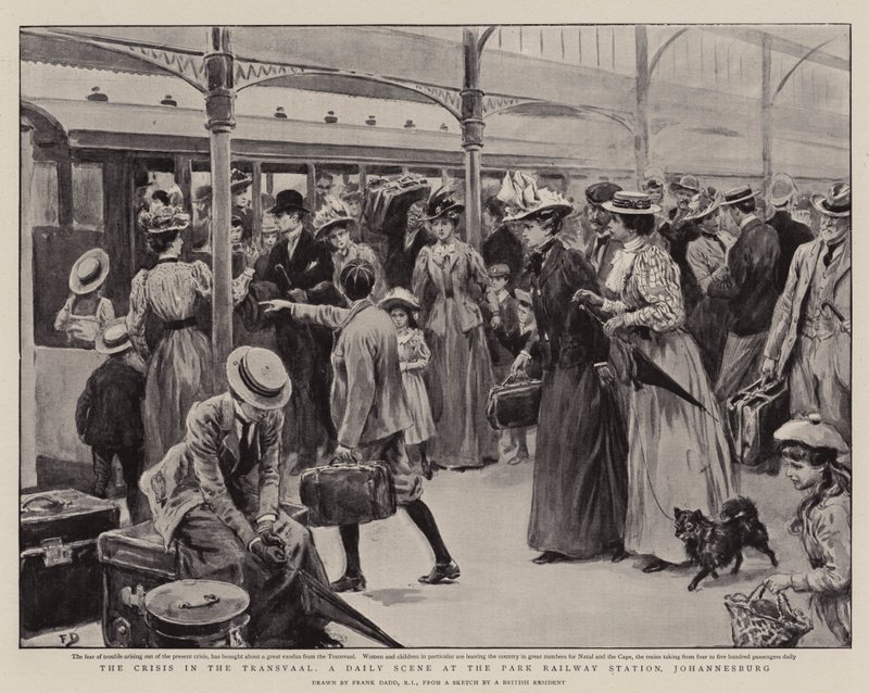 La crise au Transvaal, une scène quotidienne à la gare de Park, Johannesburg - Frank Dadd