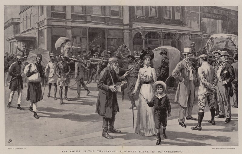 La crise au Transvaal, une scène de rue à Johannesburg - Frank Dadd