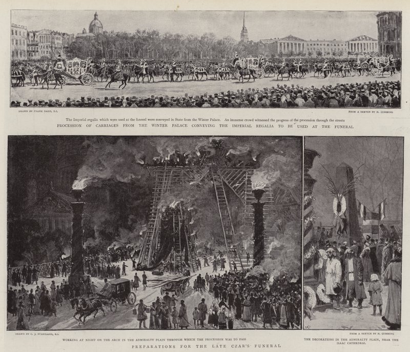 Les funérailles du tsar à Saint-Pétersbourg - Frank Dadd