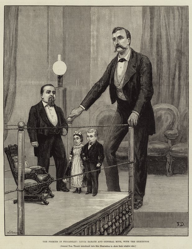 Les Pygmées à Piccadilly, Lucia Zarate et General Mite, avec l
