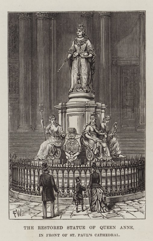 La statue restaurée de la reine Anne, devant la cathédrale Saint-Paul - Frank Watkins