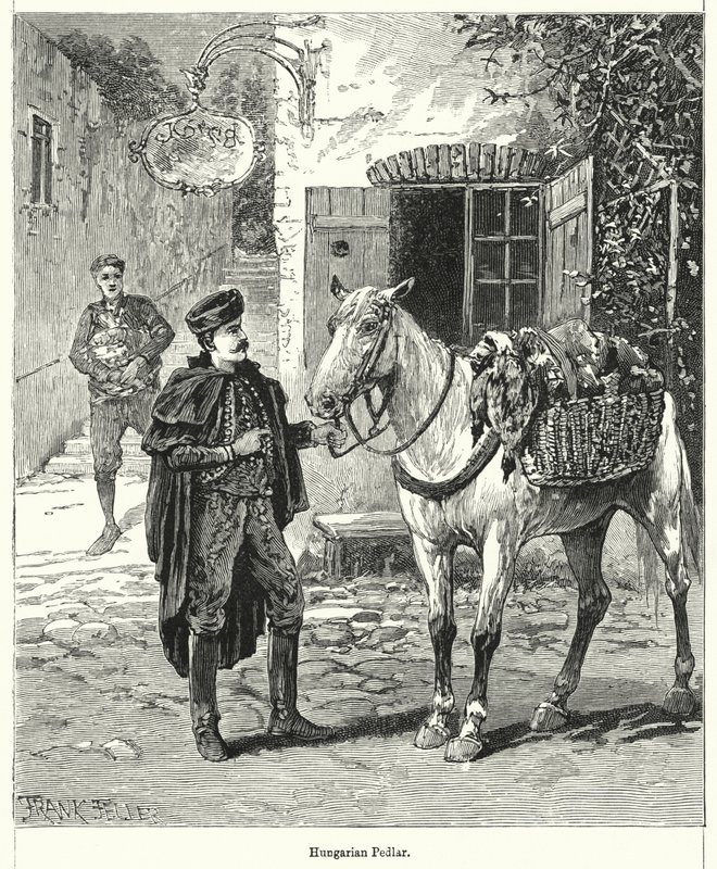 Colporteur hongrois (gravure) - Frank (after) Feller