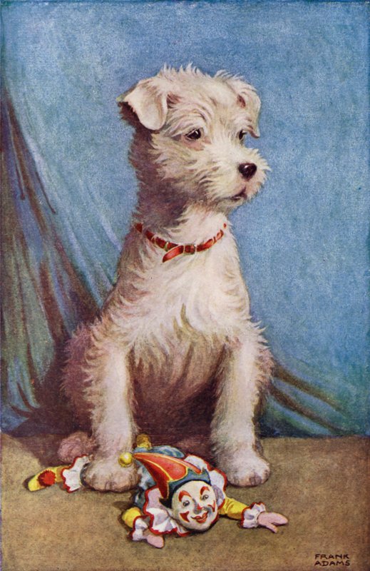 Chien avec un clown jouet - Frank Adams