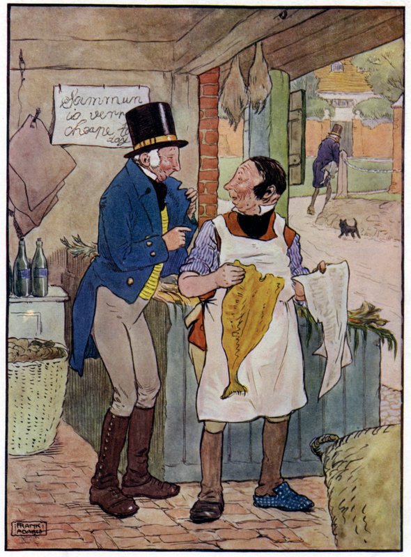 Trois joyeux pêcheurs (lithographie en couleur) - Frank Adams