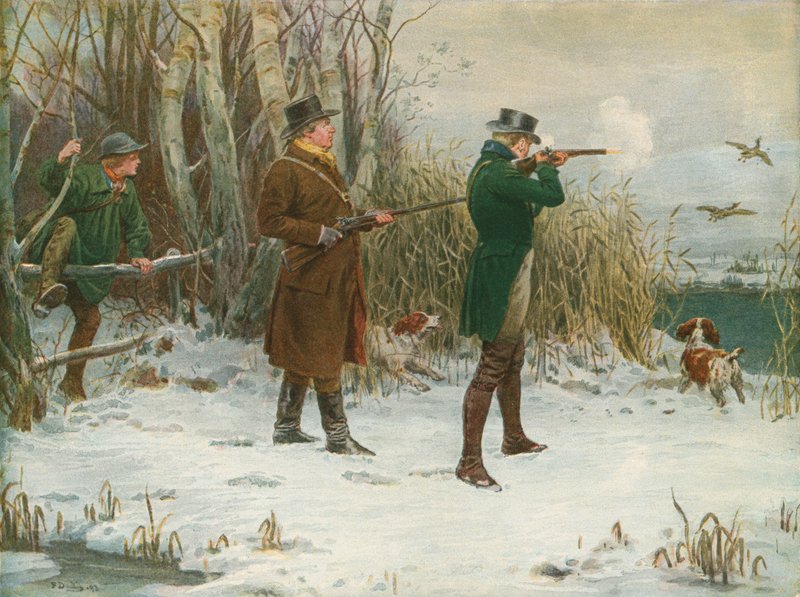 Chasse au canard sauvage à Noël - Frank Dadd