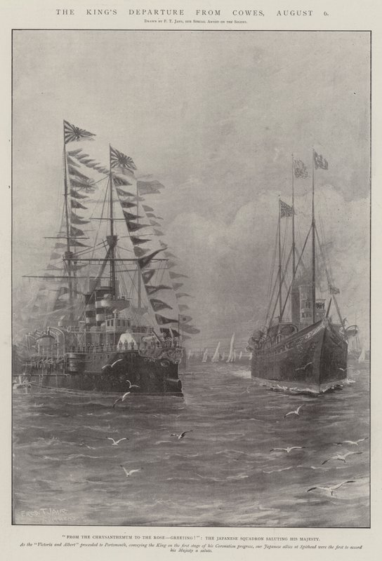 Le départ du roi de Cowes, 6 août - Fred T. Jane