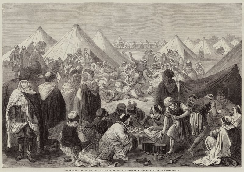 Campement de Spahis sur la plaine de St Maur - Frederic Theodore Lix