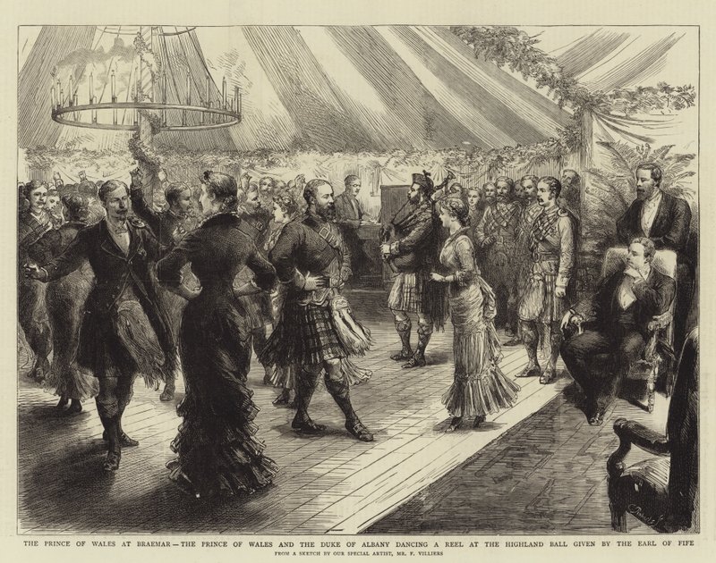 Le prince de Galles à Braemar, le prince de Galles et le duc d
