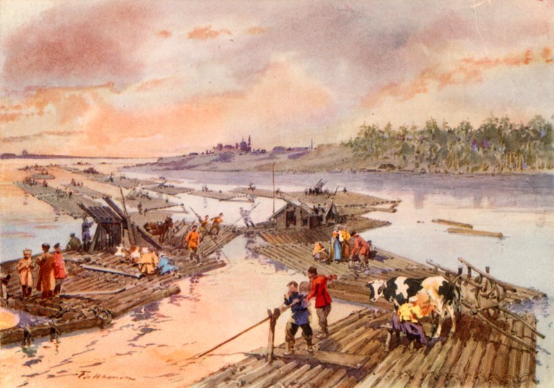 Radeaux sur la Volga - Frederic de Haenen