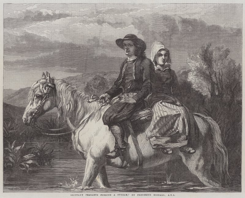 Paysans bretons traversant un ruisseau - Frederick Goodall