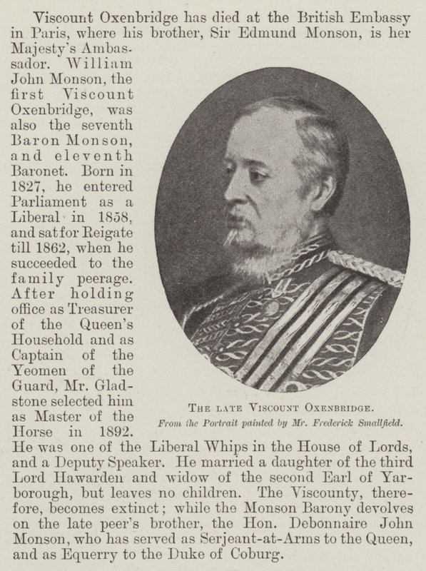 Feu le vicomte Oxenbridge - Frederick Smallfield