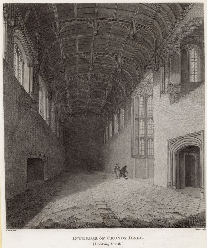 Intérieur de Crosby Hall, vue vers le sud - Frederick Nash