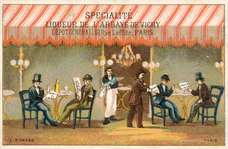 Scène de café - French School