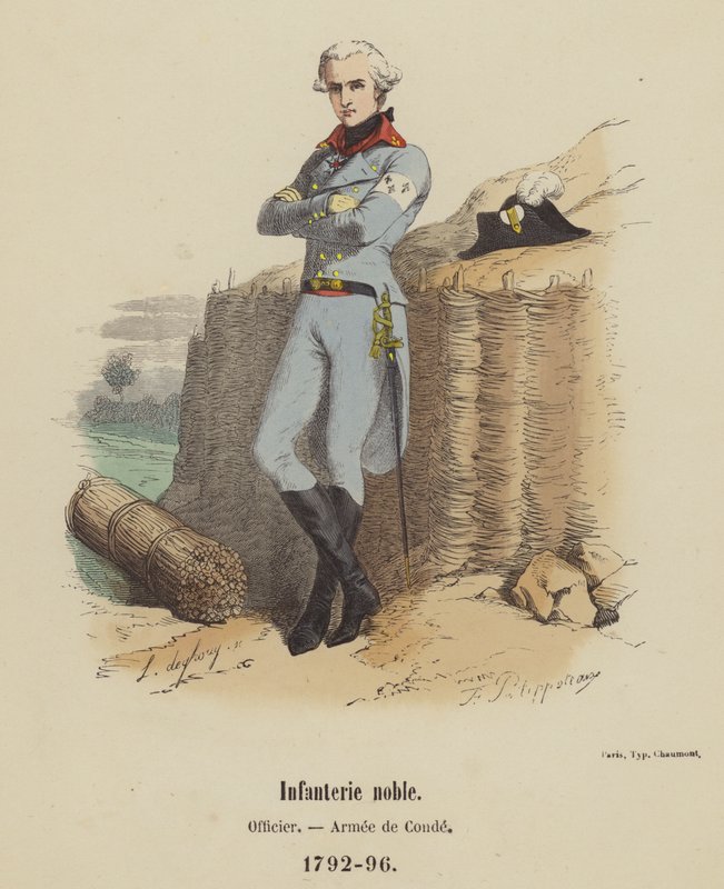 Infanterie noble, Officier, Armée de Condé, 1792-96 - French School