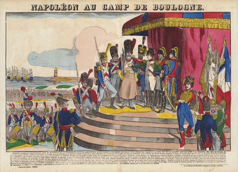 Napoléon au camp de Boulogne - French School