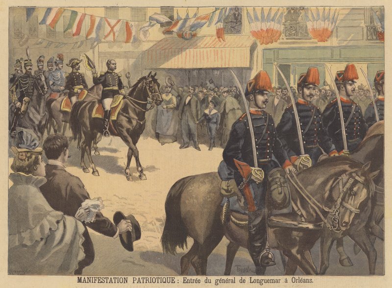 Démonstration patriotique : le général Longuemar entrant à Orléans - French School
