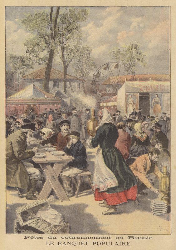 Fête publique en célébration du couronnement du tsar Nicolas II de Russie - French School