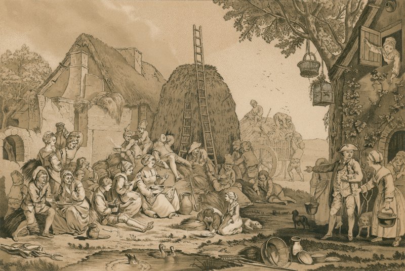 Une cour de ferme - French School