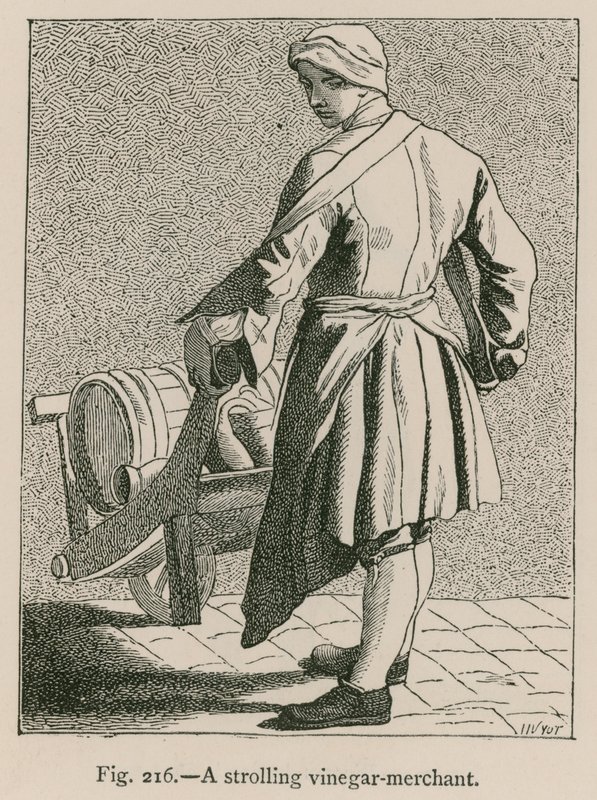 Un marchand de vinaigre ambulant - French School