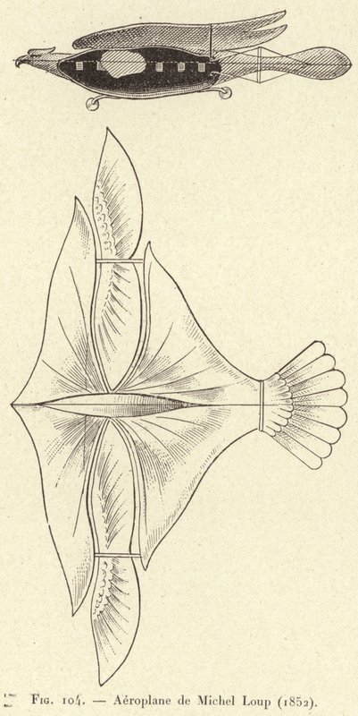 Aéroplane de Michel Loup (1852) - French School