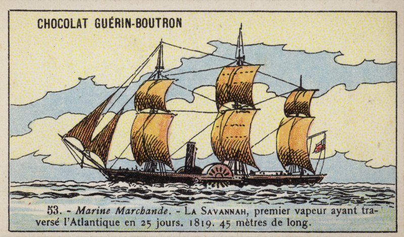 Bateau à aubes américain Savannah - French School