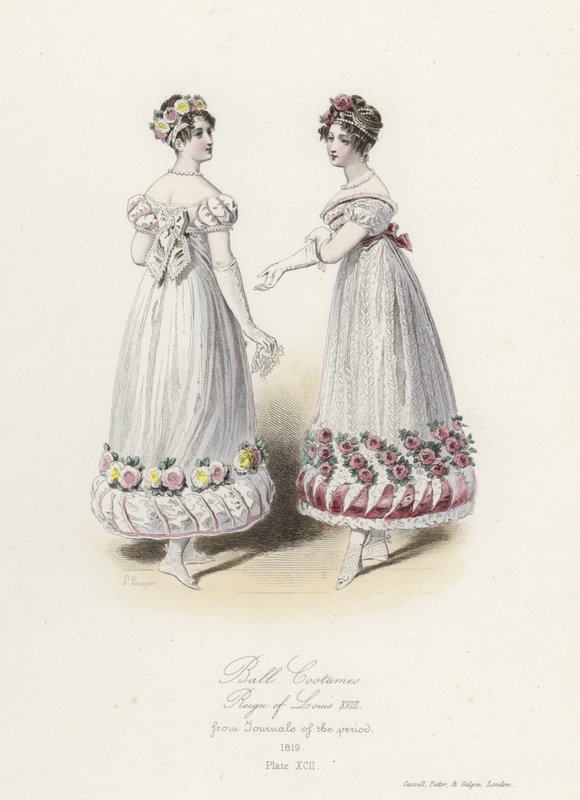 Costumes de bal, règne de Louis XVIII - French School
