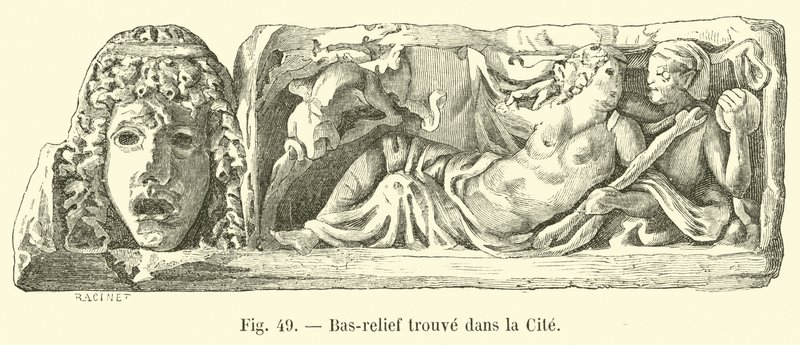 Bas-relief trouvé dans la Cité - French School