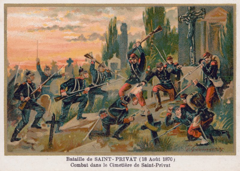 Bataille dans le cimetière de Saint-Privat - French School