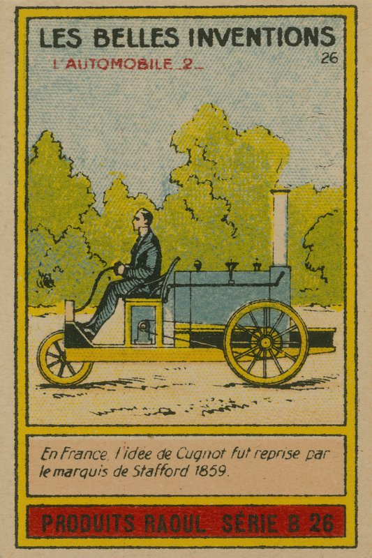 Carte des belles inventions, automobile - French School