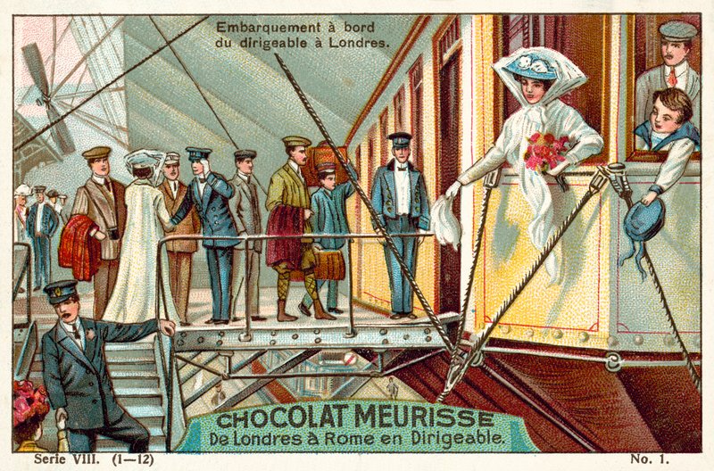 Embarquement dans le dirigeable à Londres - French School
