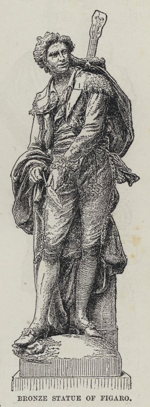Statue en bronze de Figaro - French School
