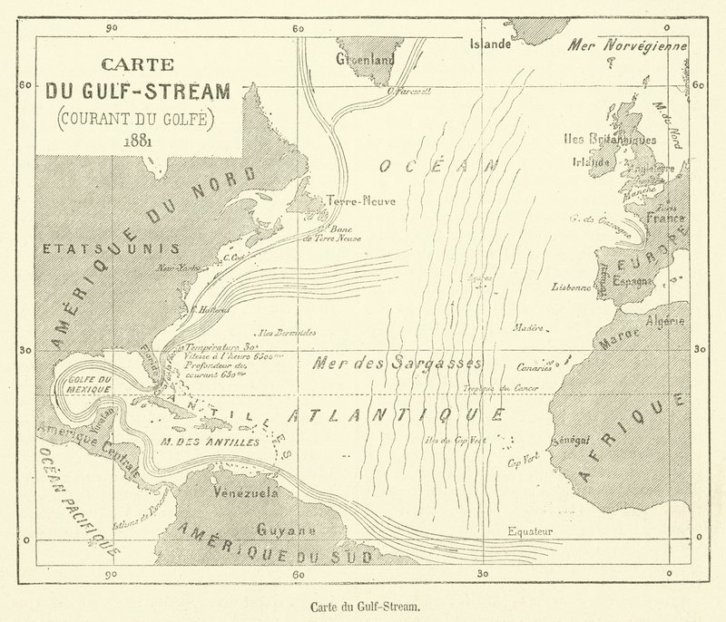 Carte du Gulf-Stream - French School