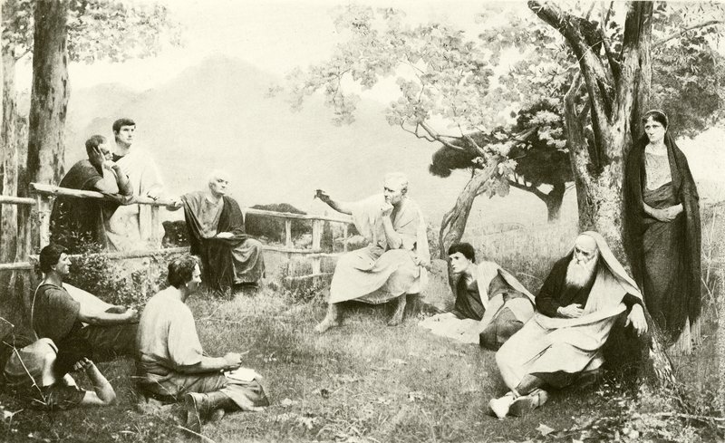 Cicéron à Tusculum (gravure) - French School