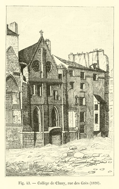 Collège de Cluny, rue des Grès, 1820 - French School