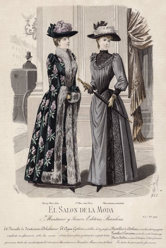 Planche de mode française, fin du XIXe siècle - French School