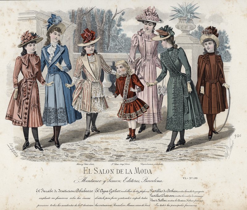 Planche de mode française, fin du 19e siècle - French School