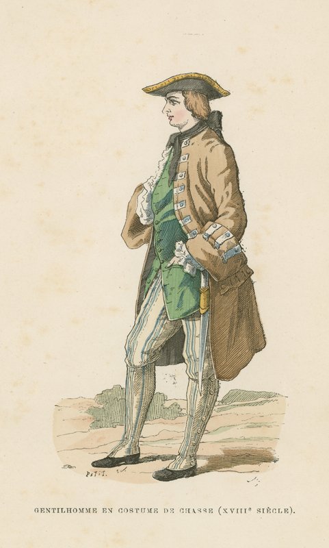 Gentilhomme en tenue de chasse, XVIIIe siècle - French School