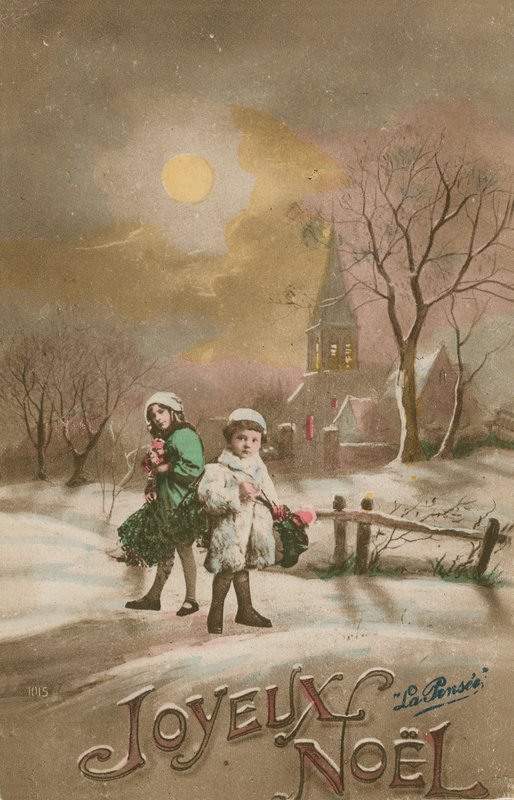 Joyeux Noël. Carte postale envoyée en 1913. - French School