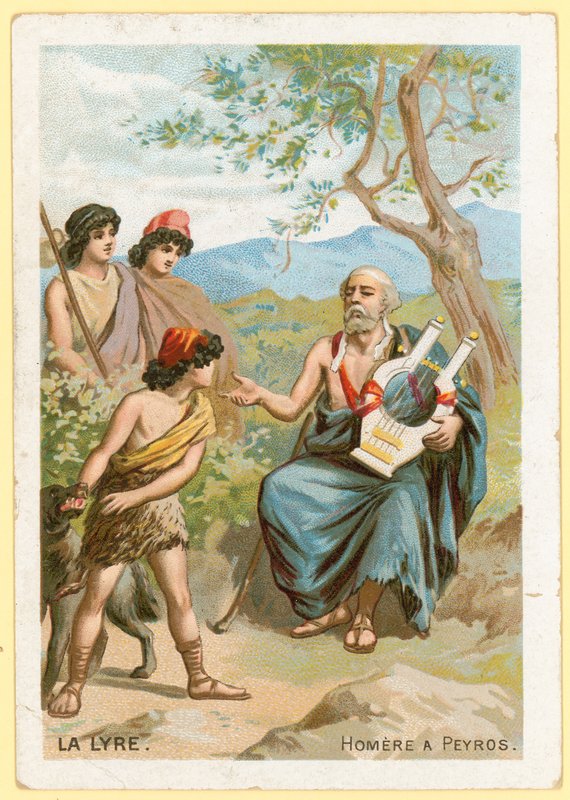 Homère jouant de la lyre - French School