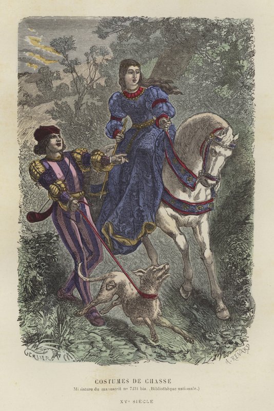 Tenue de chasse, 15ème siècle - French School