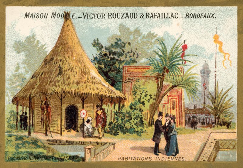 Habitations indiennes, Exposition Universelle, Paris - French School