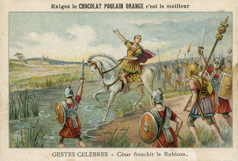 Jules César traversant le Rubicon, 49 av. J.-C. - French School