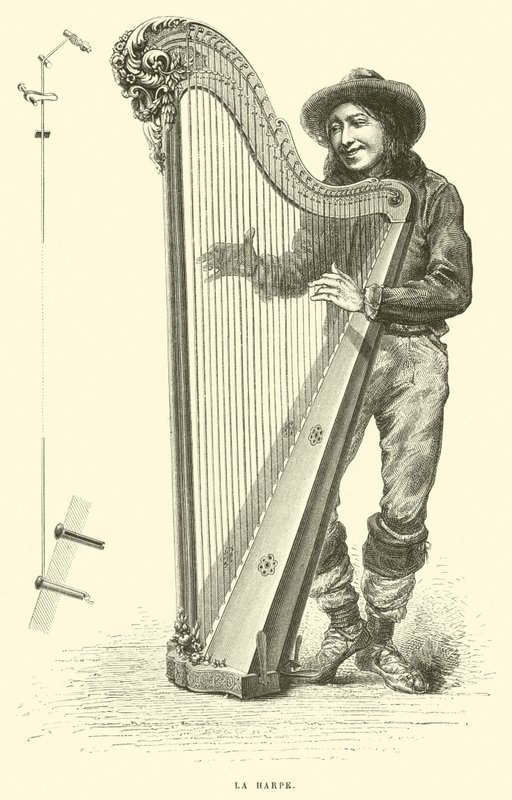 La harpe - French School