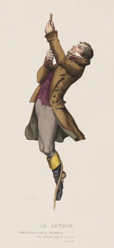 Le Landaw, Scène XVIII (gravure en couleur) - French School